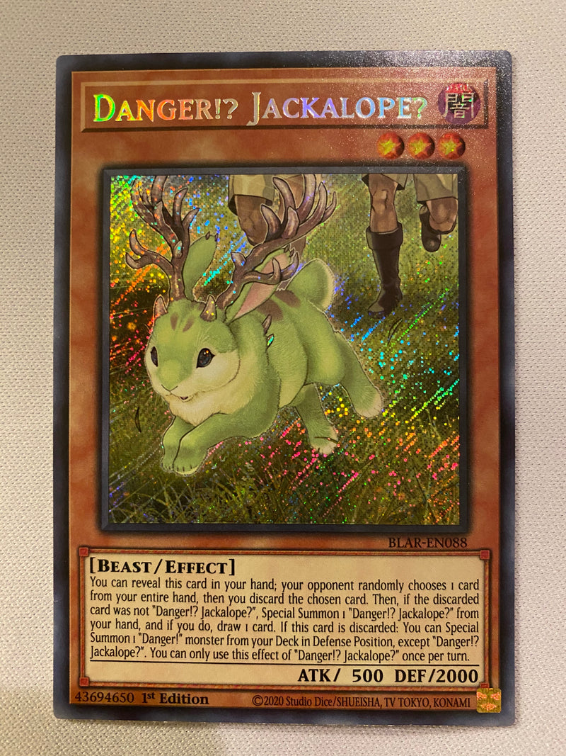 Yugioh Danger!? Jackalope? BLAR-EN088 1st Edition Secret Rare Near Mint