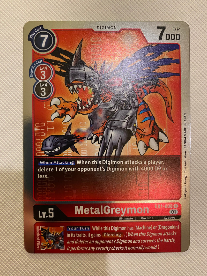 Digimon TCG MetalGreymon EX1-008 Rare Naer Mint