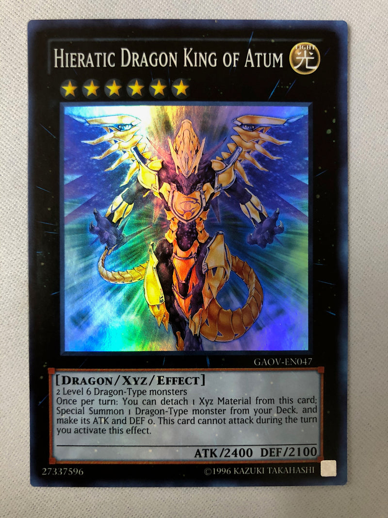Yugioh Hieratic Dragon King of Atum GAOV-EN047 Super Rare 1st Edition Yugioh Hieratic Dragon King of Atum GAOV-EN047 Super Rare 1st Edition