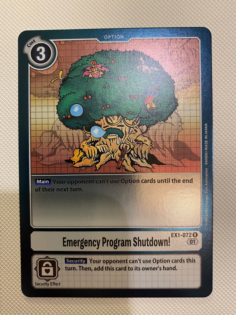 Digimon TCG Emergency Program Shutdown EX1-072  Rare Near Mint