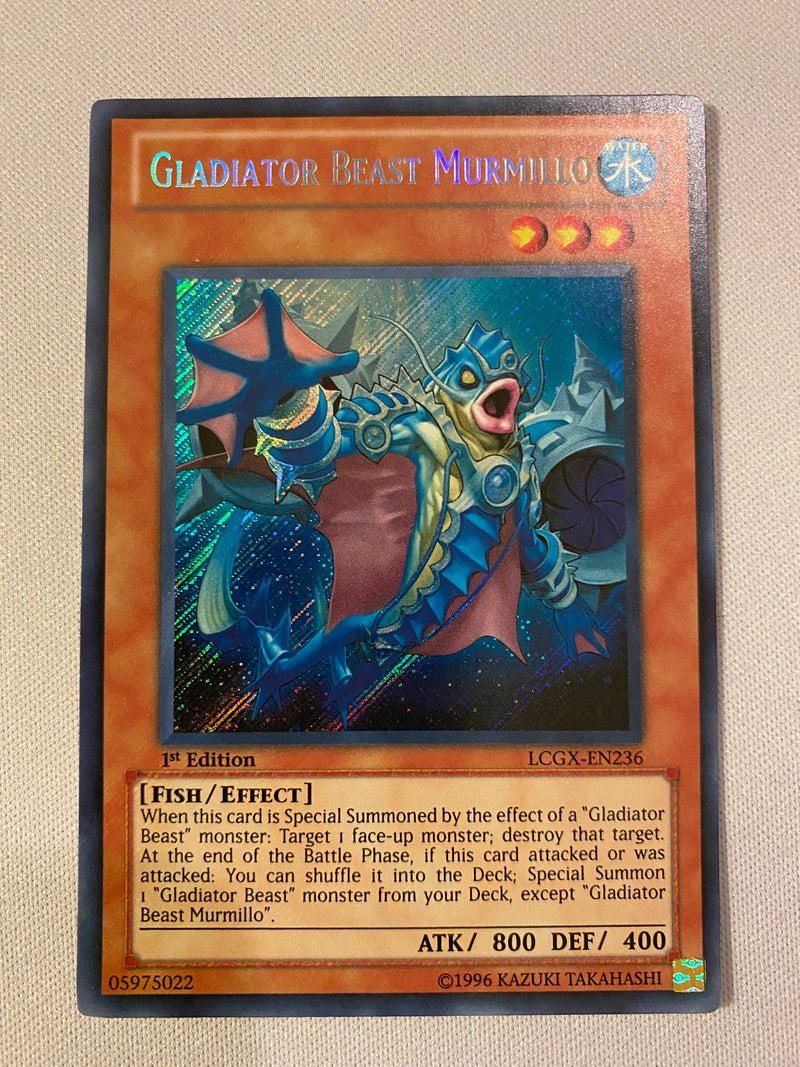 Yugioh Gladiator Beast Murmillo LCGX-EN236 1st Edition Secret Rare Nea Yugioh Gladiator Beast Murmillo LCGX-EN236 1st Edition Secret Rare Nea