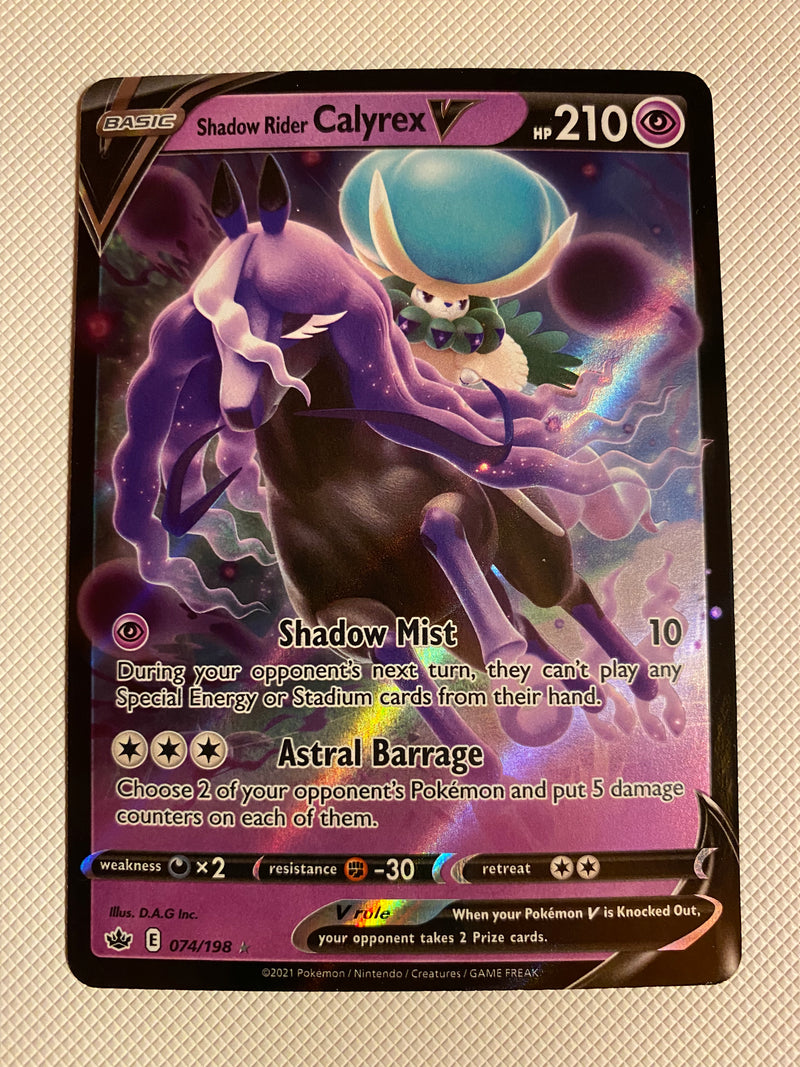 Shadow Rider Calyrex V 074/198 Chilling Reign Ultra Rare Holo Pokemon Card NM