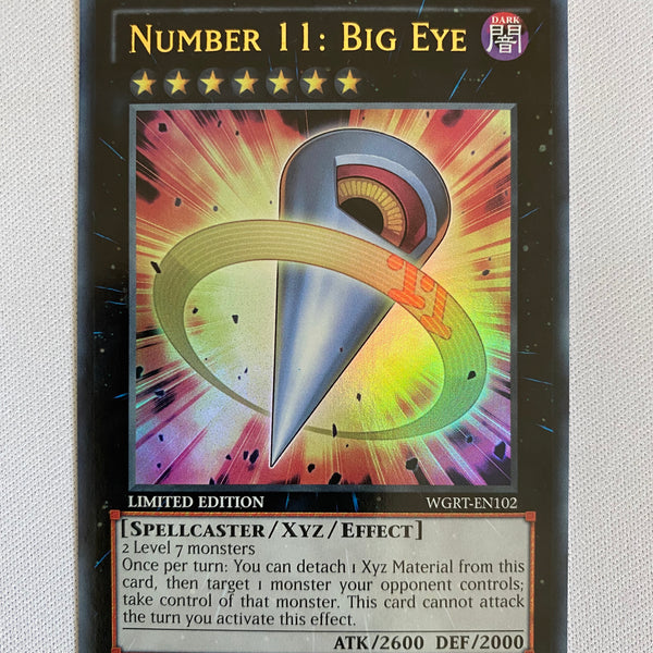 Yugioh Number 11: Big Eye WGRT-EN102 Ultra Rare Limited Edition Near M