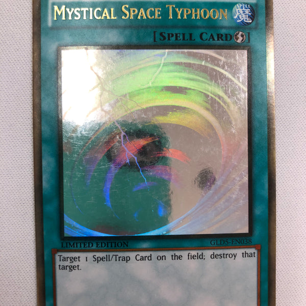 Yugioh Mystical Space Typhoon GLD5-EN038 Misprint Ghost Rare