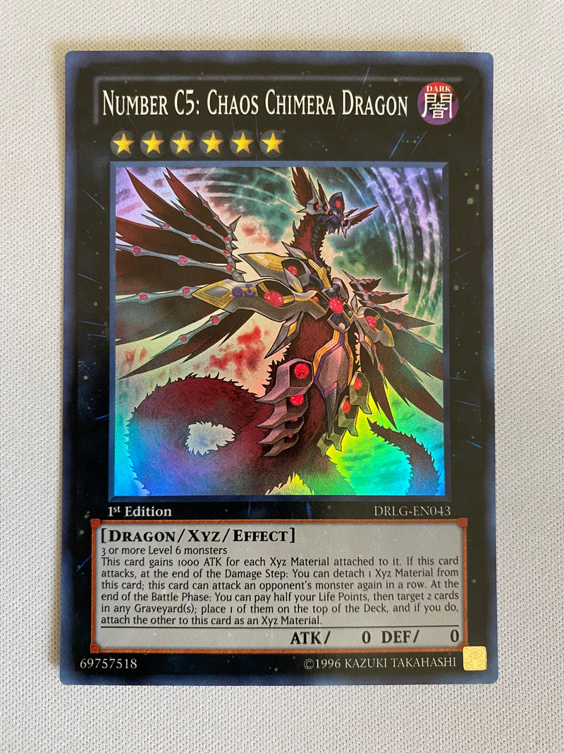 Yugioh Number C5: Chaos Chimera Dragon DRLG-EN043 Super Rare 1st Editi Yugioh Number C5: Chaos Chimera Dragon DRLG-EN043 Super Rare 1st Editi