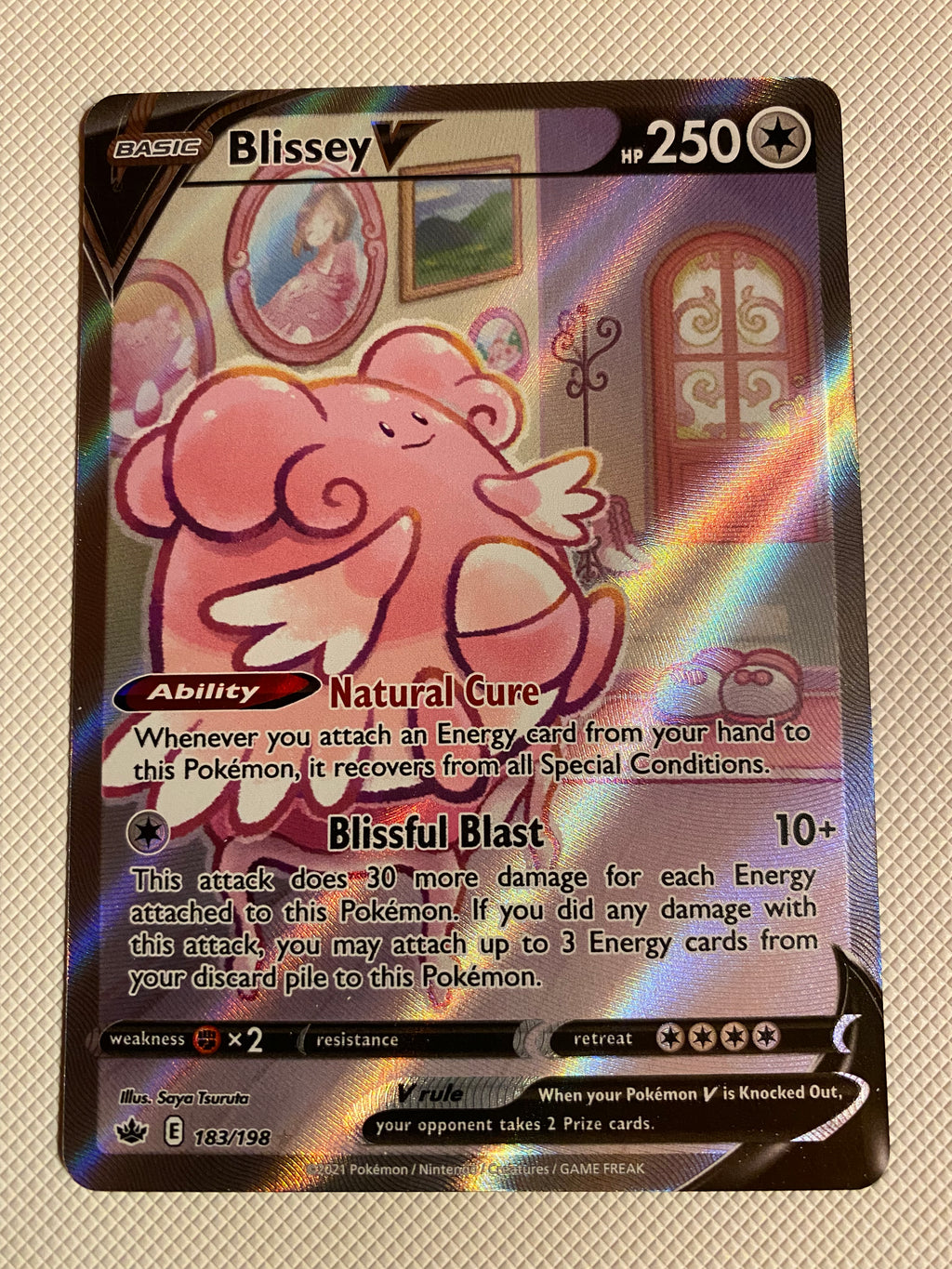 blissey v pokemon card Blissey V Alternate Art 183/198 Alternate Full Art Pokemon Chilling Re