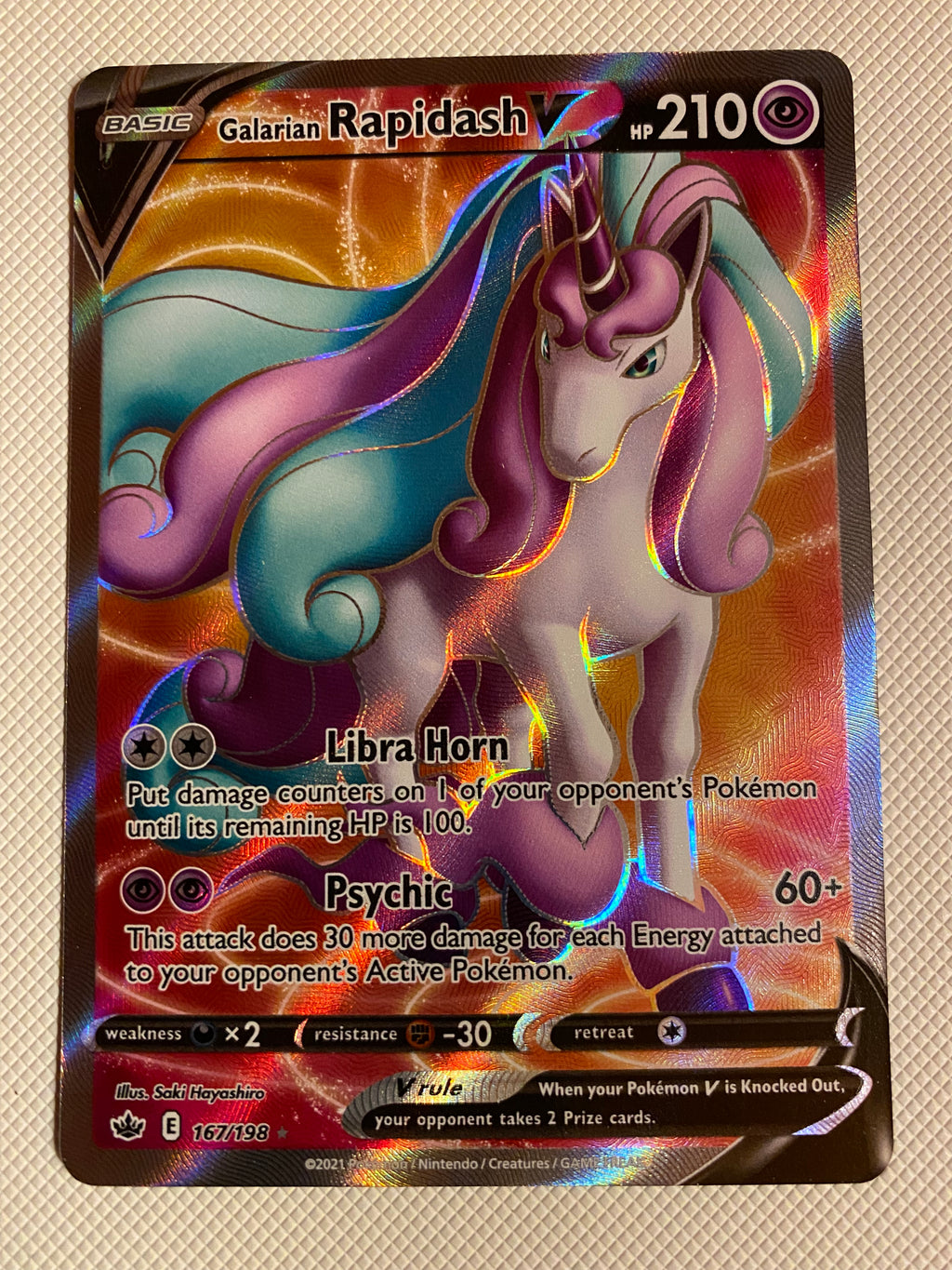 Ralarian Rapidash V 167/198 Full Art Ultra Rare Pokemon Card Near Mint
