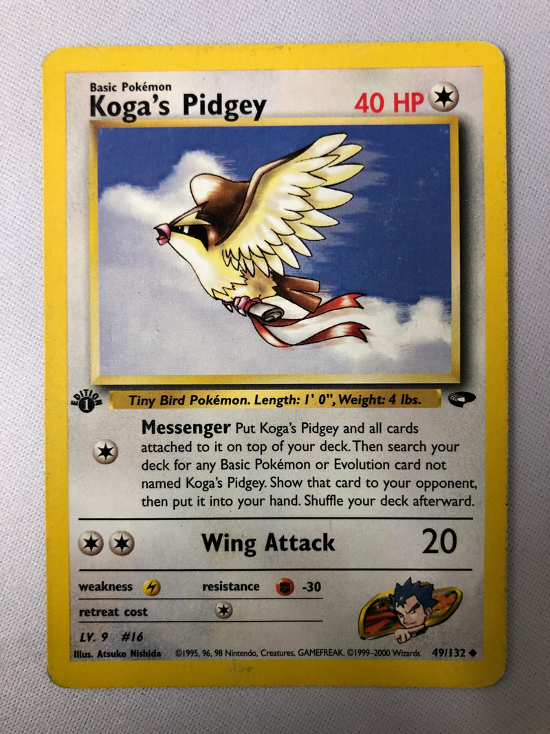 Koga's Pidgey 49/132 1st Edition Uncommon Pokemon Card Near Mint