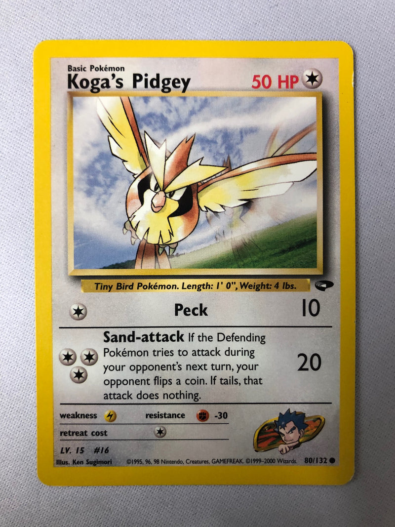 Koga's Pidgey 80/132 Common Pokemon Card Near Mint