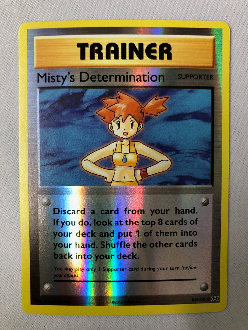 Misty's Determination 80/108 XY Evolutions Reverse Holo Uncommon Pokemon Card NM