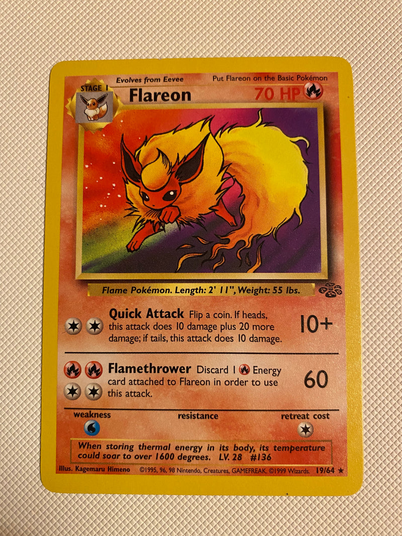 Flareon Jungle 19/64 Non Holo Rare  Pokemon Card TCG Near Mint