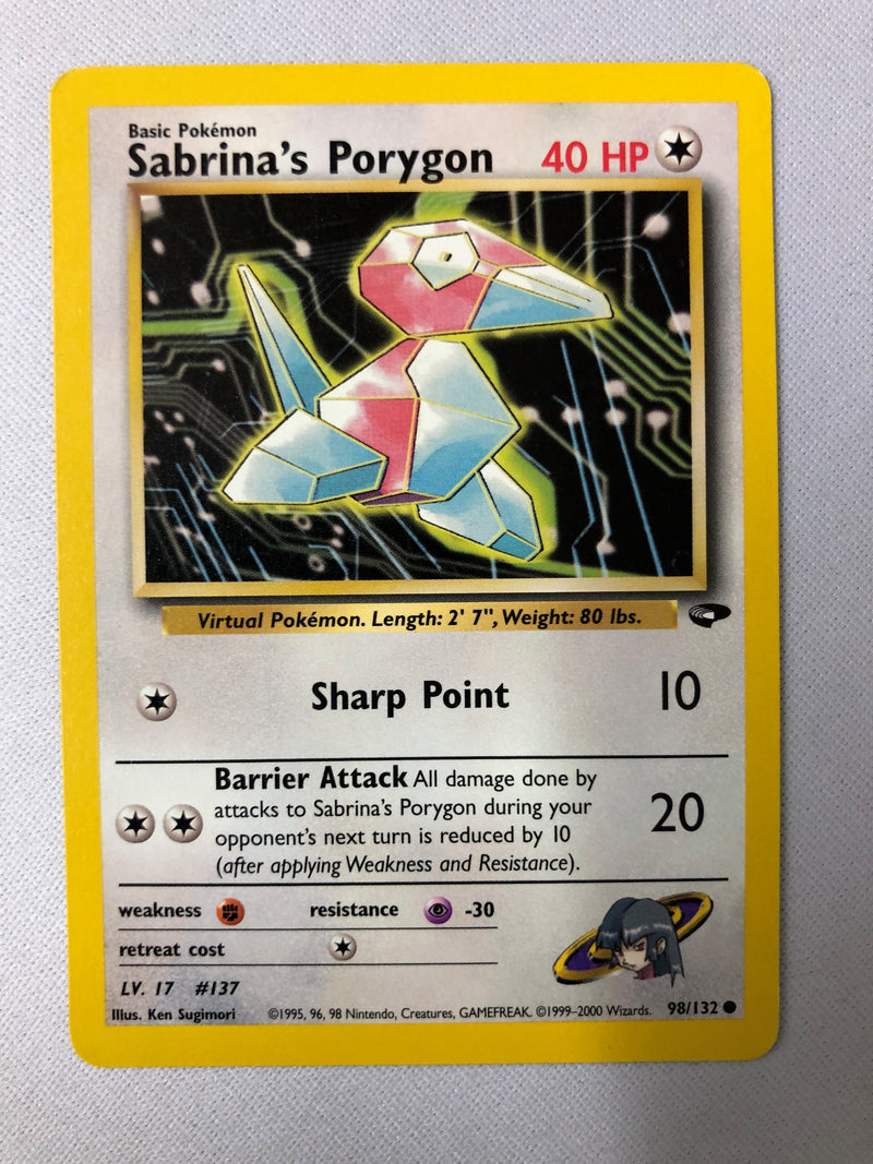 Sabrina’s Porygon 98/132 Gym Challenge Common Pokemon Card NM