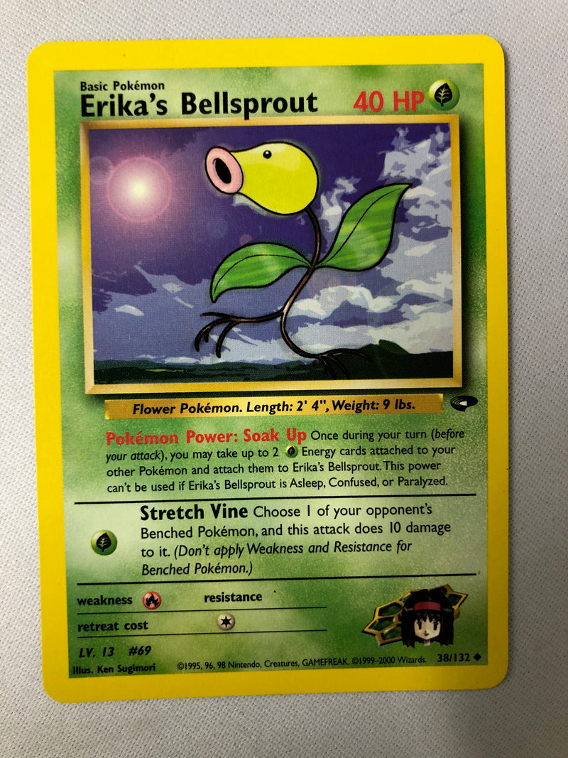 Erika's Bellsprout 38/132 Gym Challenge Uncommon Pokemon Card Near Mint