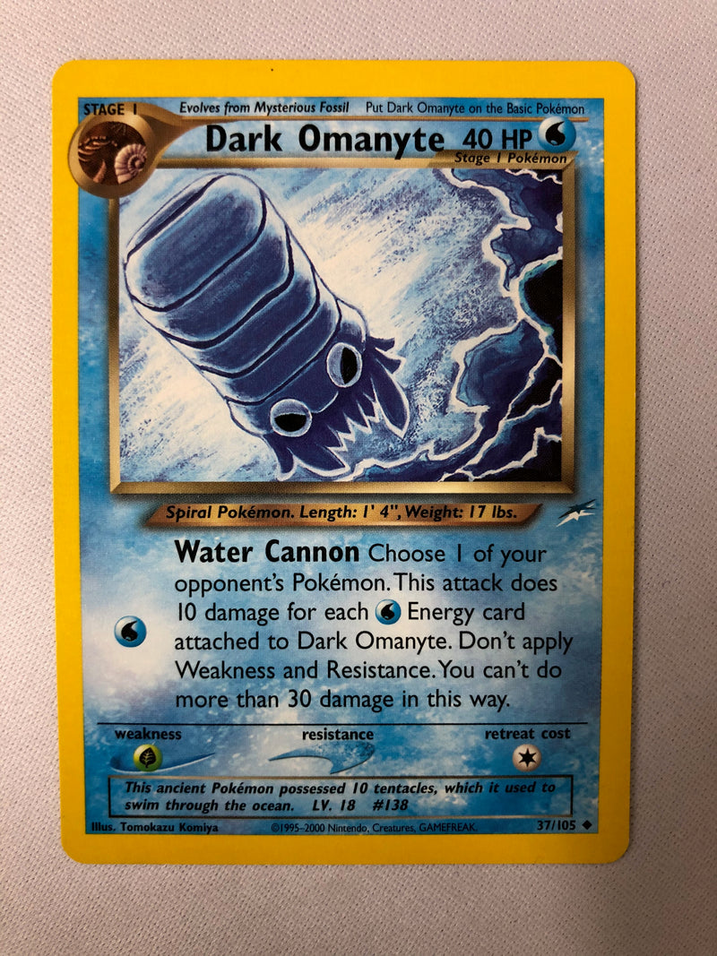 Dark Omanyte 37/105 Neo Destiny Uncommon Pokemon Card Near Mint