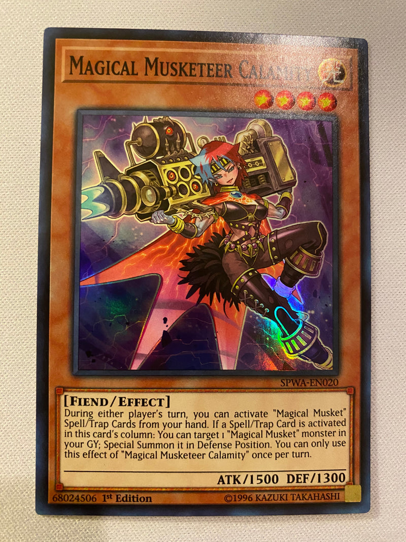Yugioh Magical Musketeer Calamity  SPWA-EN020 1st Edition  Super Rare NM