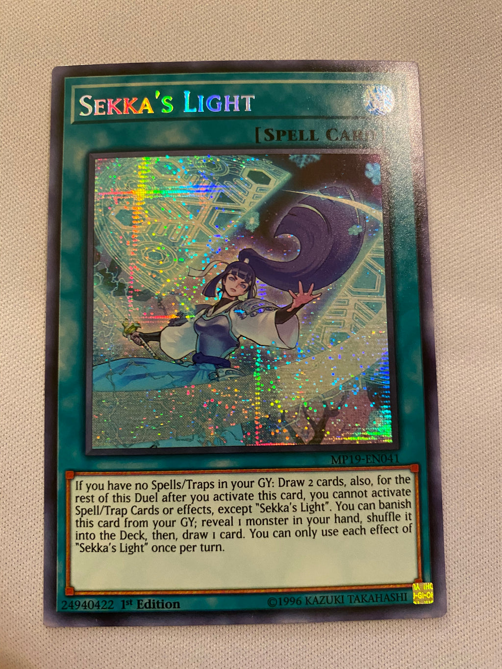 Yugioh Sekka's Light MP19-EN041 1st Edition Prismatic Secret Rare Near