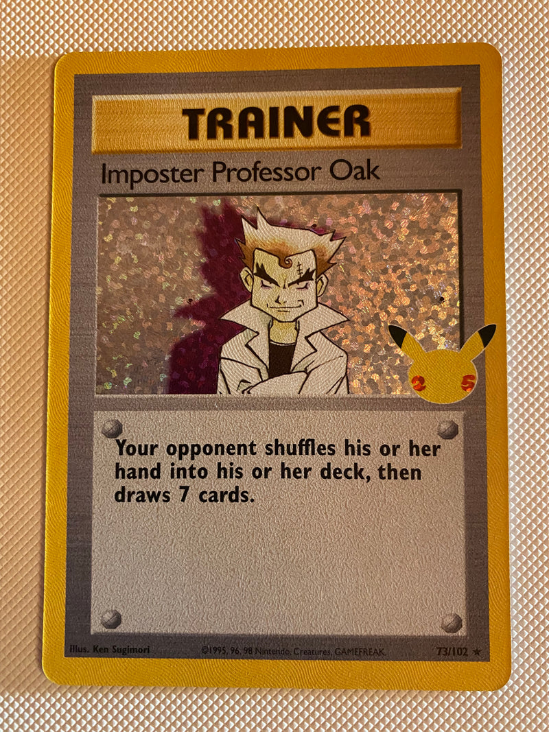 Imposter Professor Oak 73/102 Celebrations Secret Rare  Pokemon Card NM