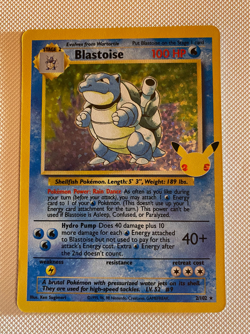 Blastoise 2/102 Holo Rare 25th Anniversary Pokmon Card Near Mint Blastoise 2/102 Holo Rare 25th Anniversary Pokmon Card Near Mint