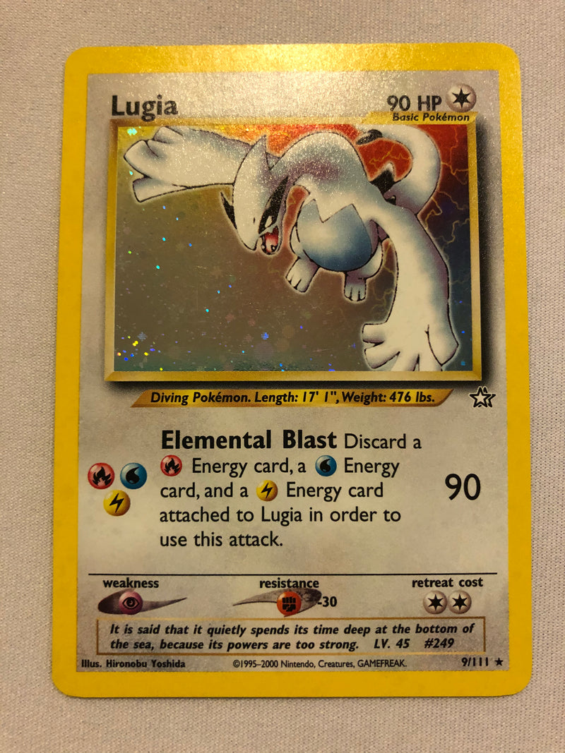 Lugia 9/111 Holo Rare Neo Genesis Pokemon Card Near Mint