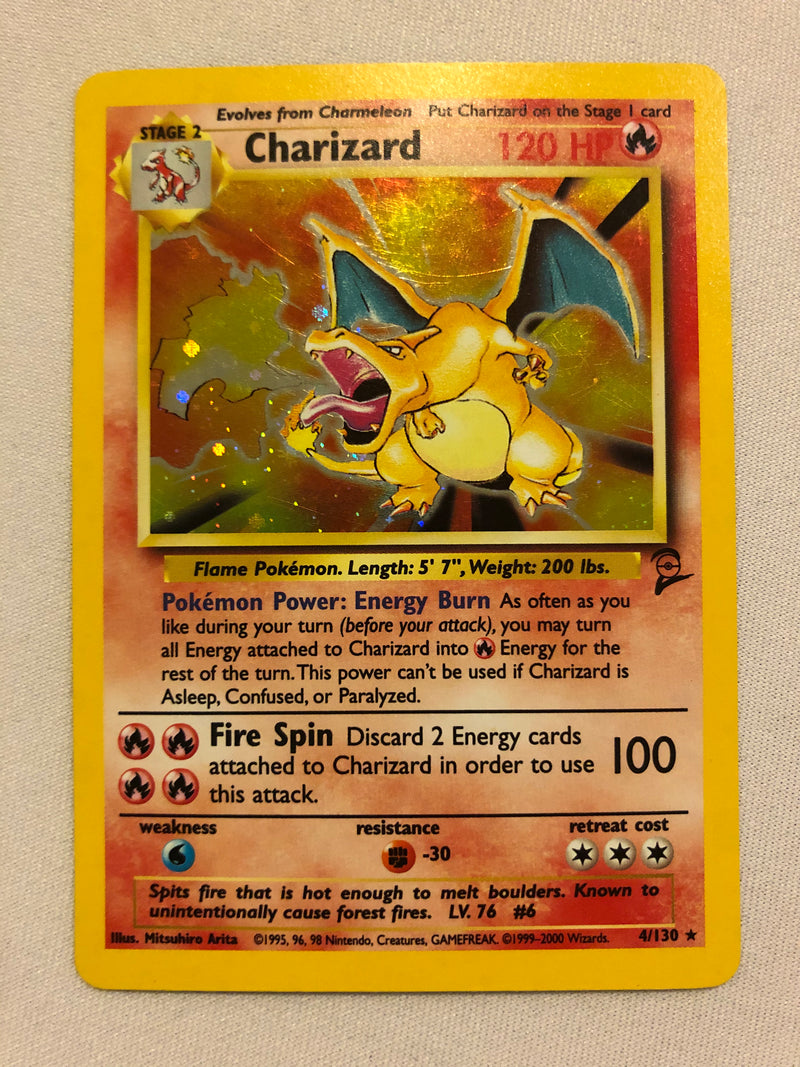 Charizard 4/130 Base Set 2 Holo Rare Pokemon Card Near Mint