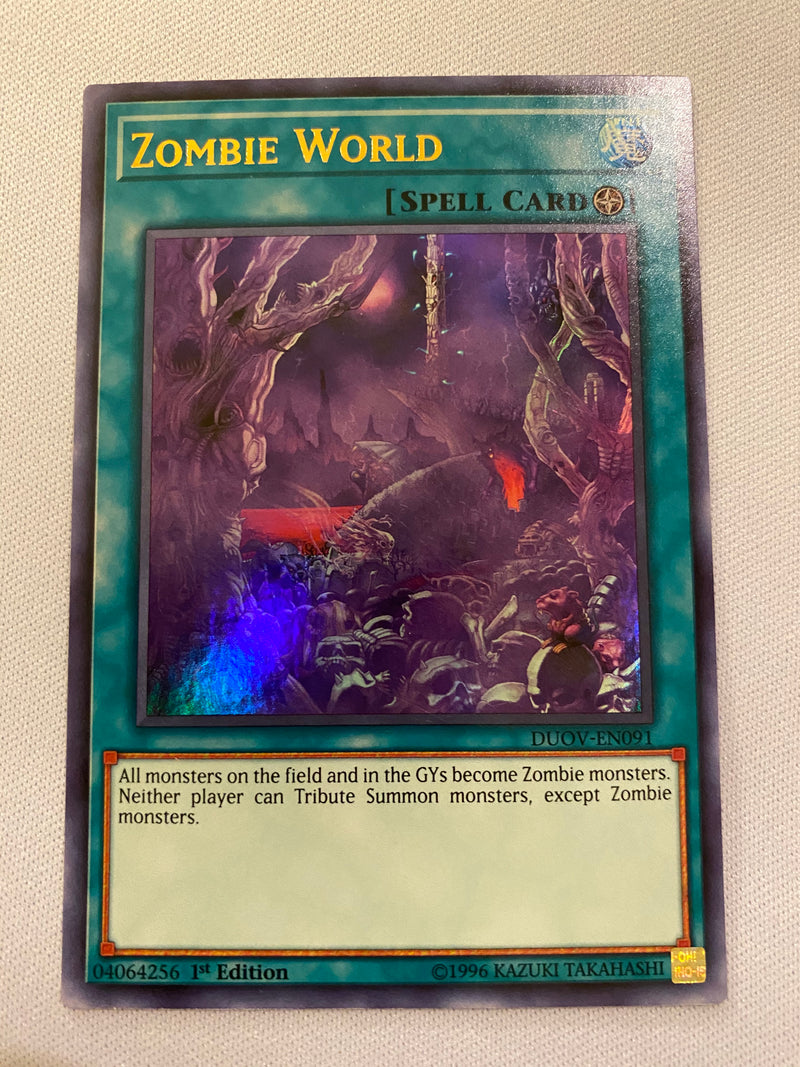 zombie world yugioh card Yugioh Zombie World DUOV-EN091 1st Edition Ultra Holo Near Mint