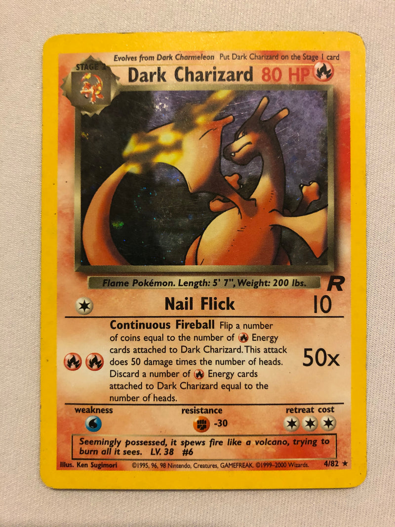 Dark Charizard 4/82 Holo Team Rocket Rare Pokemon Card Near Mint/Excel Dark Charizard 4/82 Holo Team Rocket Rare Pokemon Card Near Mint/Excel