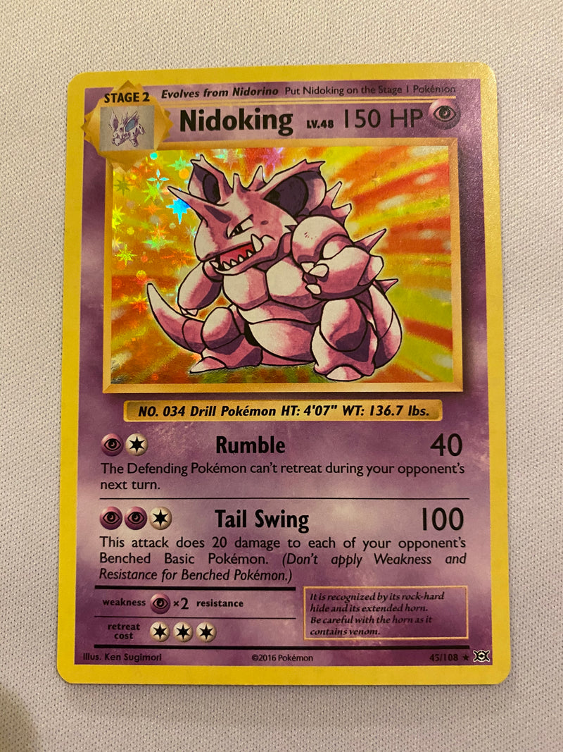 Nidoking  45/108  Holo Rare Pokemon Card Near Mint