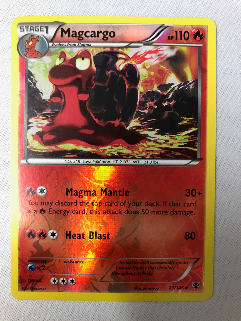 Magcargo 21/146 XY Base Set Rare Reverse Holo Pokemon Card NM
