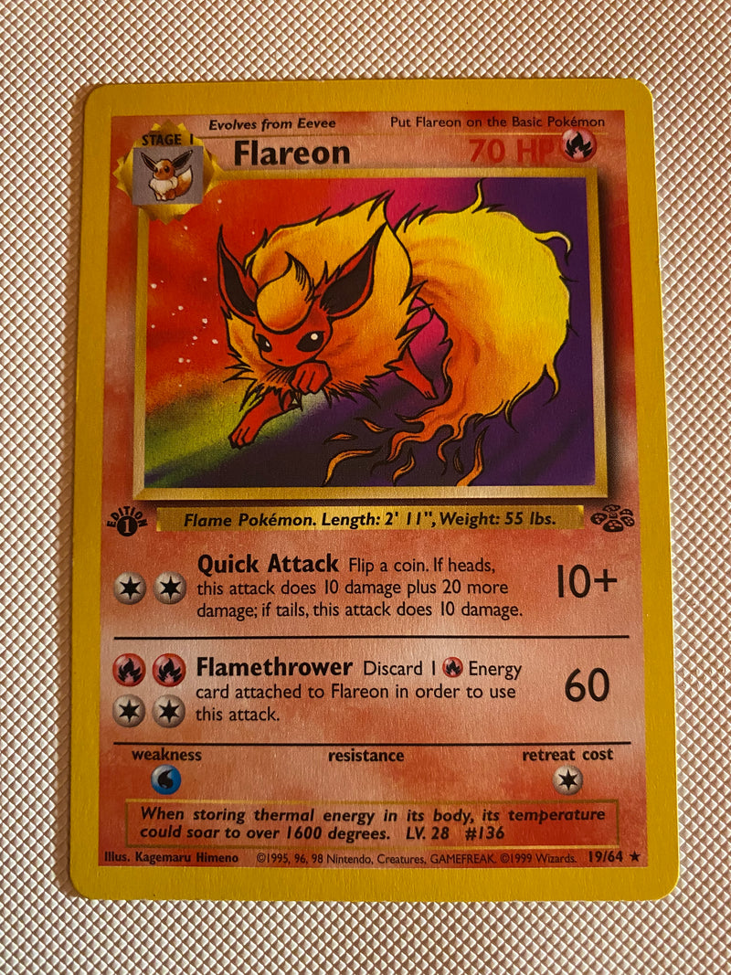 Jungle Flareon 19/64 Pokemon Card 1st Edition  Rare NM
