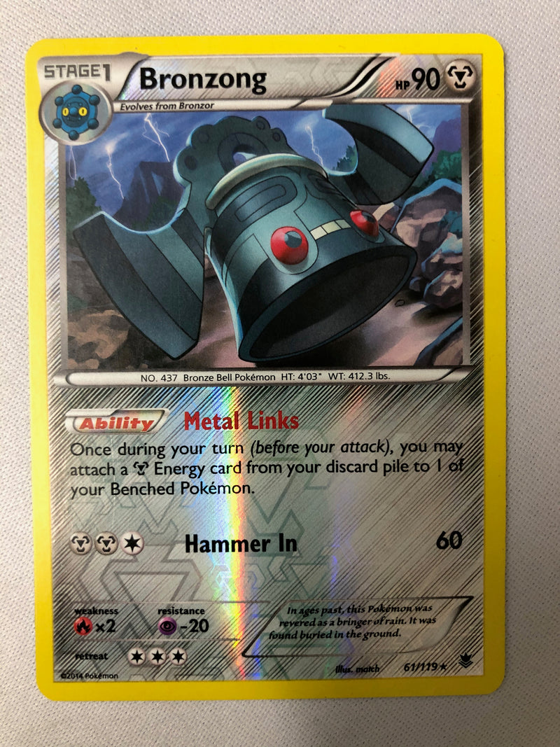 Bronzong 61/124 XY Fates Collide Rare Reverse Holo Pokemon Card NM