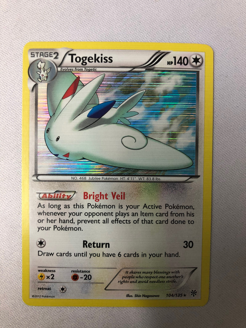 Togekiss 104/135 Plasma Storm Rare Holo Pokemon Card NM