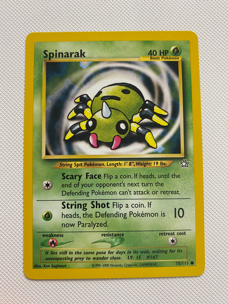 Spinarak  75/111 Neo Genesis Unlimited Common Pokemon Card Naer Mint