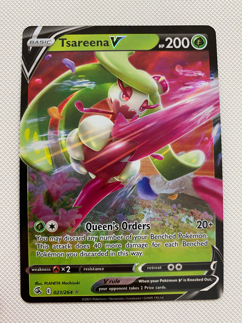 Tsareena V 021/264 Full Art Ultra Rare Foil  Fusion Strike Pokemon Card Naer Mint