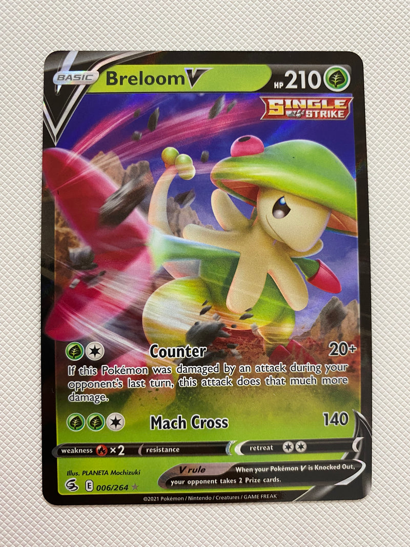 Breloom V 006/264 Ultra Rare Fusion Strike Pokemon Card  Near Mint