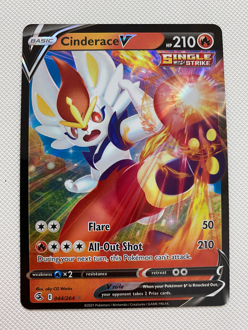 Cinderace 044/264 V Ultra Rare Pokemon Card Fusion Strike Near Mint Cinderace 044/264 V Ultra Rare Pokemon Card Fusion Strike Near Mint