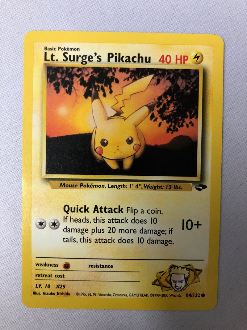 Lt. Surge's Pikachu 84/132 Pokemon card  Near Mint