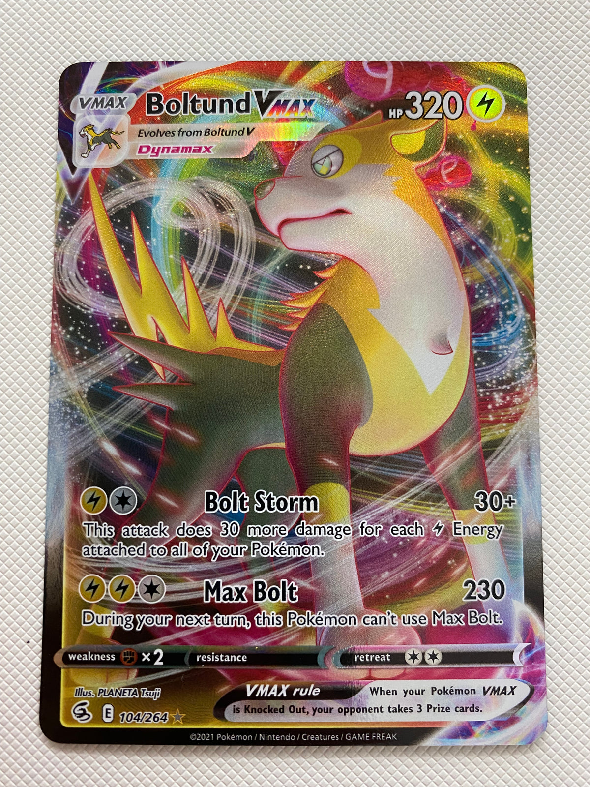 pokemon boltund card Boltund Vmax 104/264 Fusion Strike Ultra Rare Pokemon Card Naer Mint