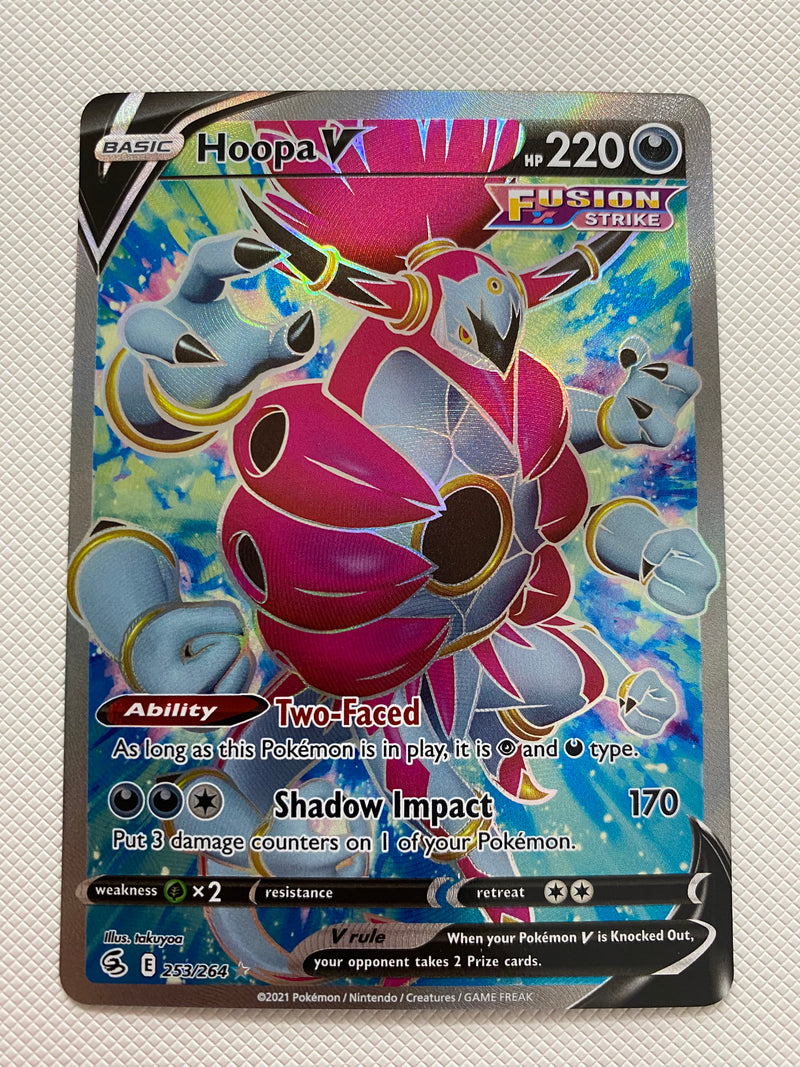 hoopa unbound pokemon card Hoopa V Full Art SWSH08 253/264 Fusion Strike Ultra Rare Pokemon Card