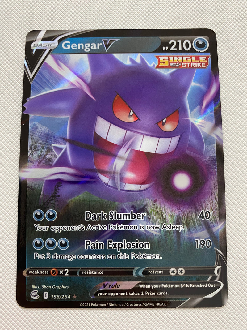 Gengar V 156/264 Ultra Rare Fusion Strike Pokemon Card Naer Mint Gengar V 156/264 Ultra Rare Fusion Strike Pokemon Card Naer Mint