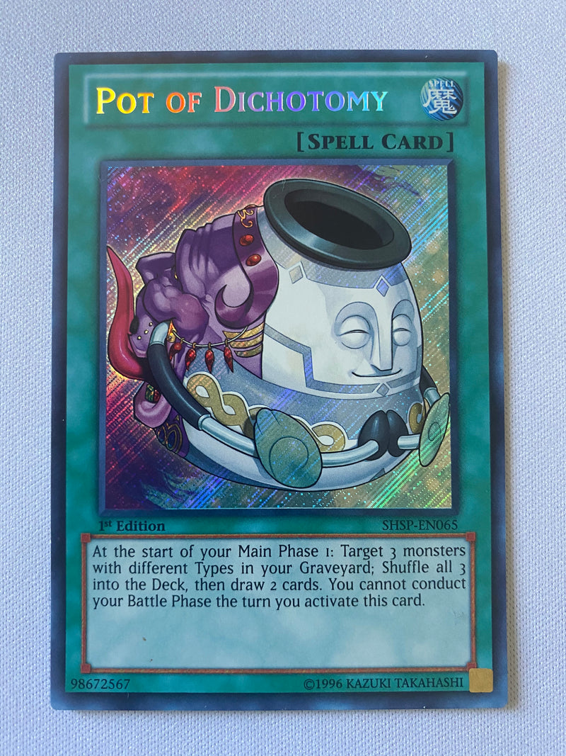 Yugioh Pot of Dichotomy -SHSP-EN065- Secret Rare  1st Edition NM