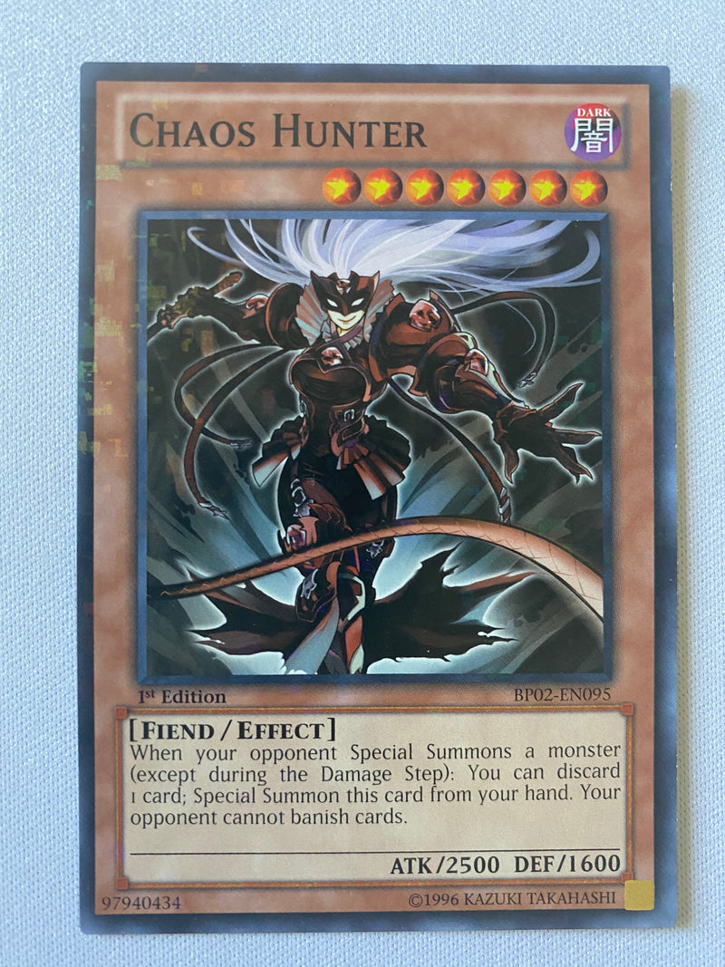 Yugioh Chaos Hunter BP02-EN095 1st Edition Black/Mosaic Rare NM Yugioh Chaos Hunter BP02-EN095 1st Edition Black/Mosaic Rare NM