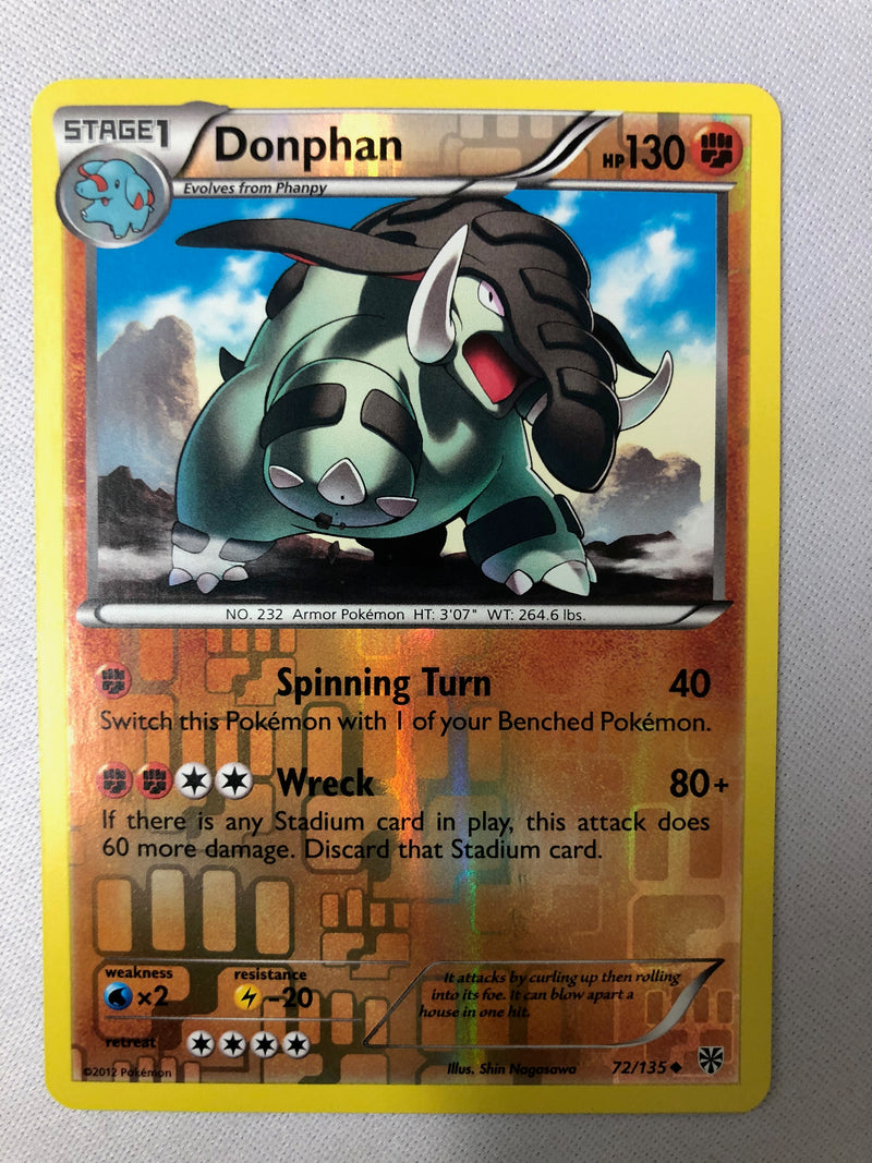 Donphan 72/135 Reverse Holo Pokemon Card Rare NM