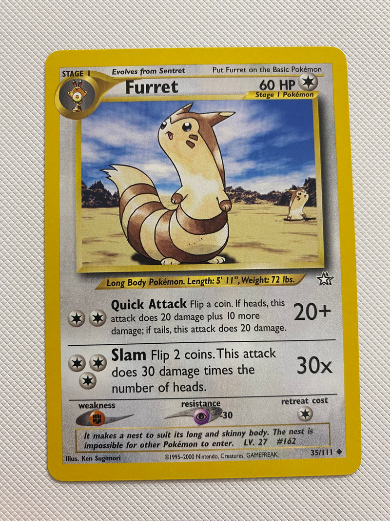Furret 35/111 Neo Genesis Pokemon Card Near Mint Furret 35/111 Neo Genesis Pokemon Card Near Mint