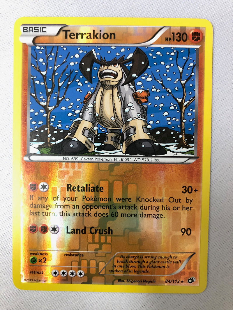 Terrakion 84/113 Legendary Treasures Rare Reverse Holo Pokemon Card Near Mint