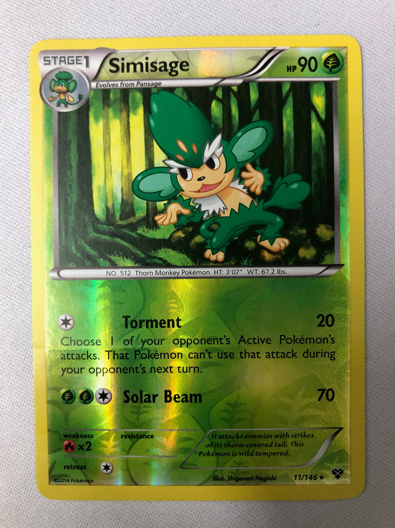 Simisage 11/146 XY Base Set Rare Reverse Holo Pokemon Card NM
