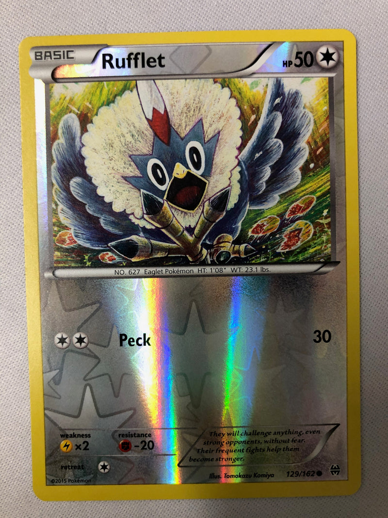 Rufflet 129/162 Breakthrough Common Reverse Holo Pokemon Card NM