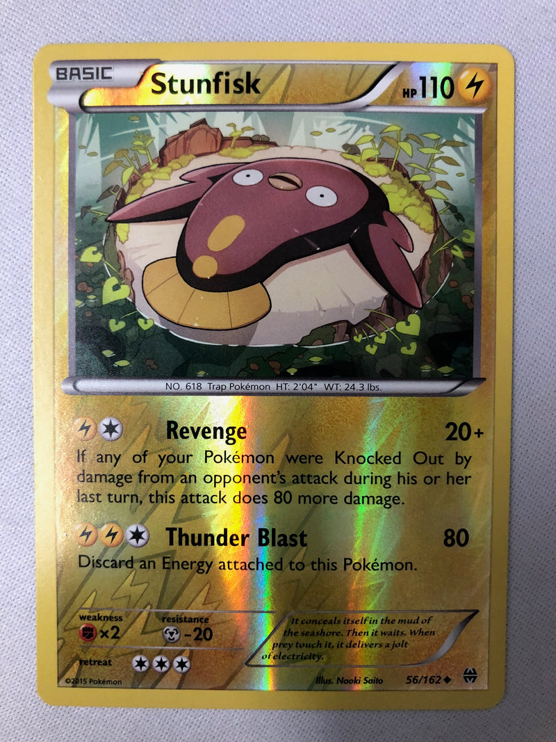 Stunfisk 56/162 Breakthrough Uncommon Reverse Holo Pokemon Card NM