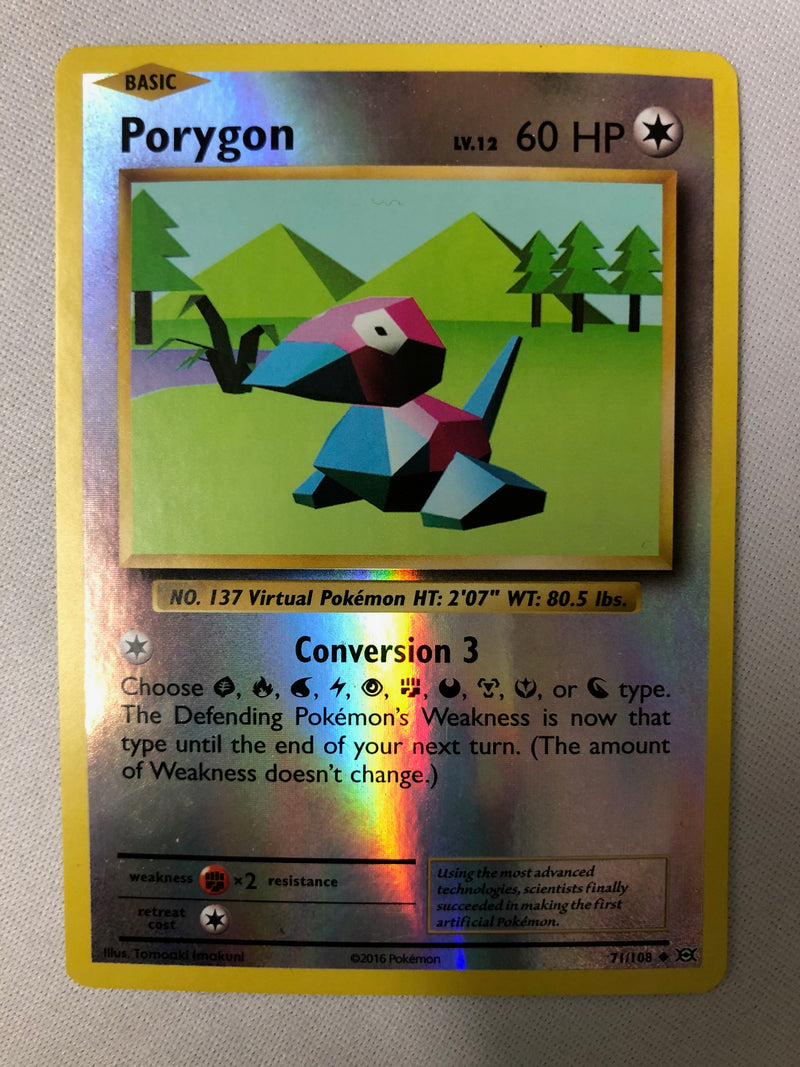 Porygon 71/108 XY Evolutions Uncommon Reverse Holo Pokemon Card Near Mint