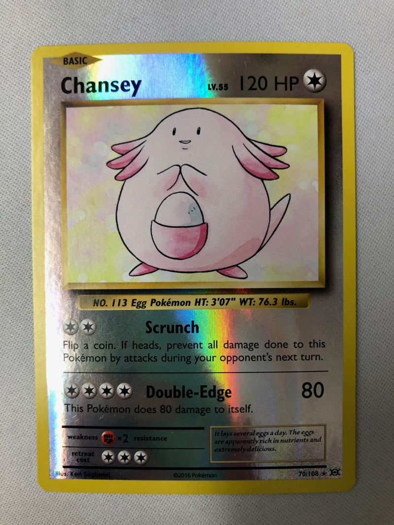 Chansey 70/108 XY Evolutions Rare Reverse Holo Pokemon Card Near Mint