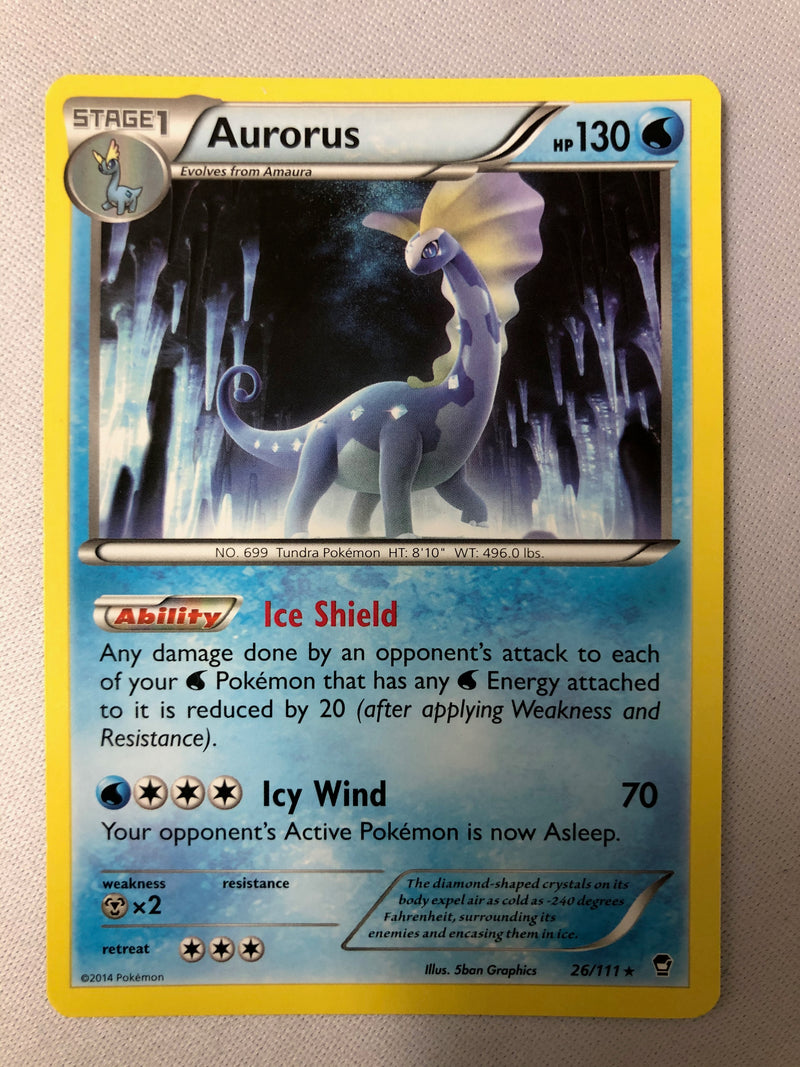 Aurorus 26/111 XY Furious Fists Rare Non-Holo Pokemon Card NM